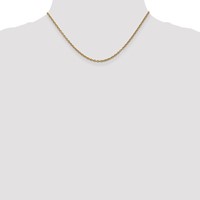 14K 16 Inch 2.4mm Round Open Link Cable with Lobster Clasp Chain view 4