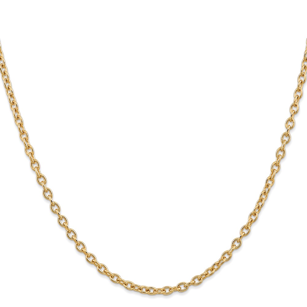14K 16 inch 3.2mm Round Open Link Cable with Lobster Clasp Chain (PEN218-16)
