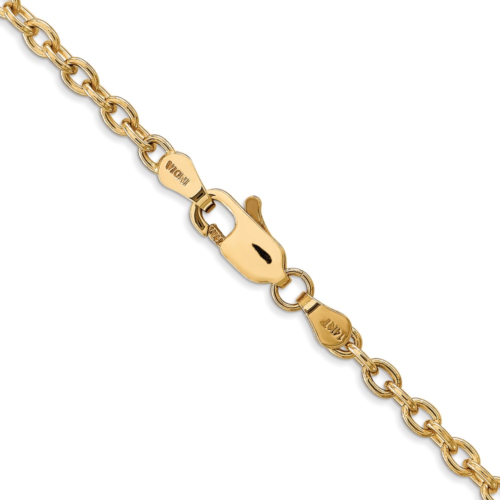 14K 16 inch 3.2mm Round Open Link Cable with Lobster Clasp Chain (PEN218-16)