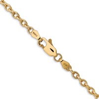 14K 3.2mm Yellow Gold Round Open Link Cable Chain with Lobster Clasp, 16" view 3