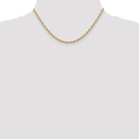 14K 3.2mm Yellow Gold Round Open Link Cable Chain with Lobster Clasp, 16" view 4