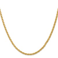 14K 3mm Yellow Gold Parisian Wheat Chain with Lobster Clasp, 16" view 2