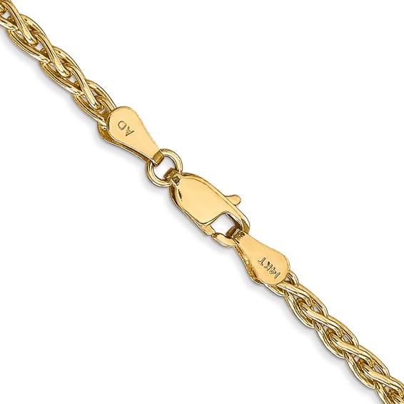 14k 4mm Parisian Wheat with Lobster Clasp Chain (per inch)