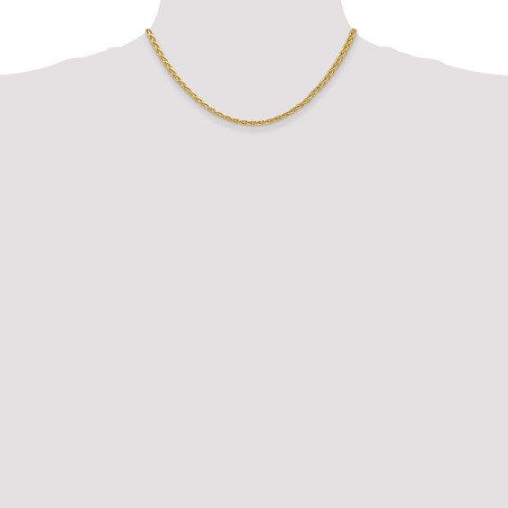 14k 4mm Parisian Wheat with Lobster Clasp Chain (per inch)