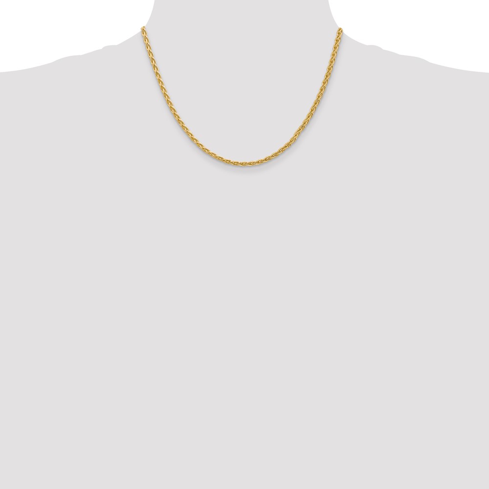 14k 18 inch 3mm Parisian Wheat with Lobster Clasp Chain (PEN22-18)