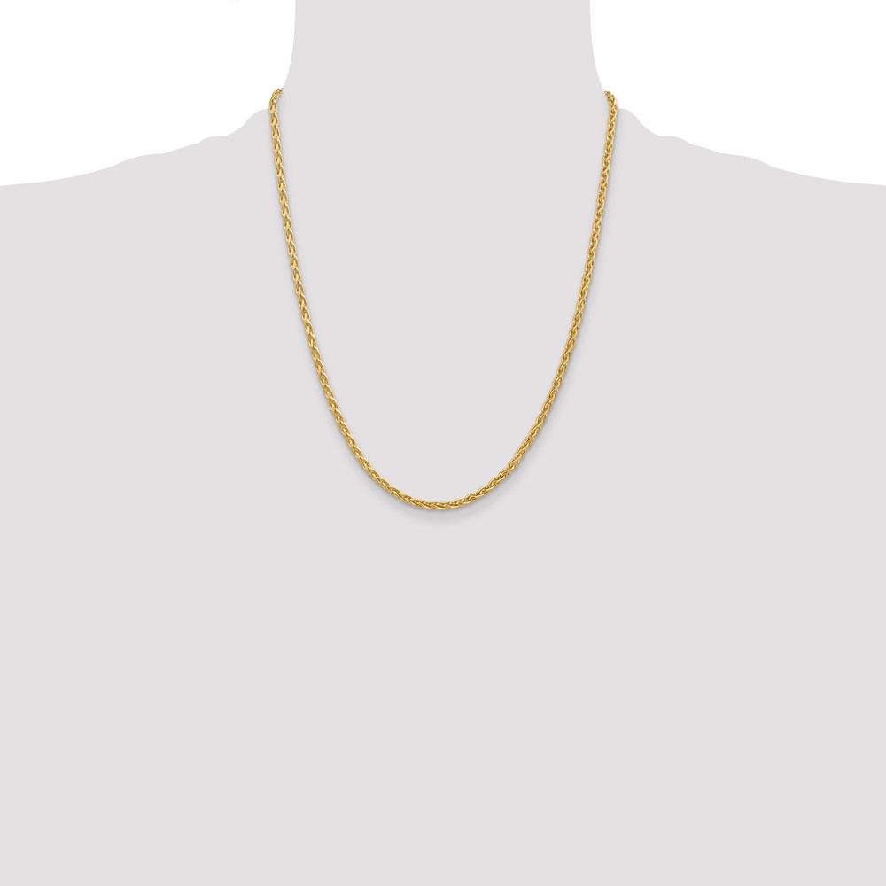 14k 22 inch 3mm Parisian Wheat with Lobster Clasp Chain (PEN22-22)