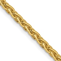 14K 3mm Yellow Gold Parisian Wheat Chain with Lobster Clasp, 16" view 1