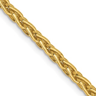 14k 4mm Parisian Wheat with Lobster Clasp Chain (per inch)