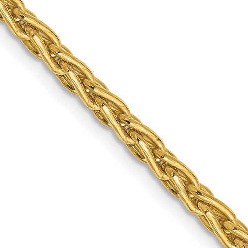 14K 3mm Yellow Gold Parisian Wheat Chain with Lobster Clasp, 16"