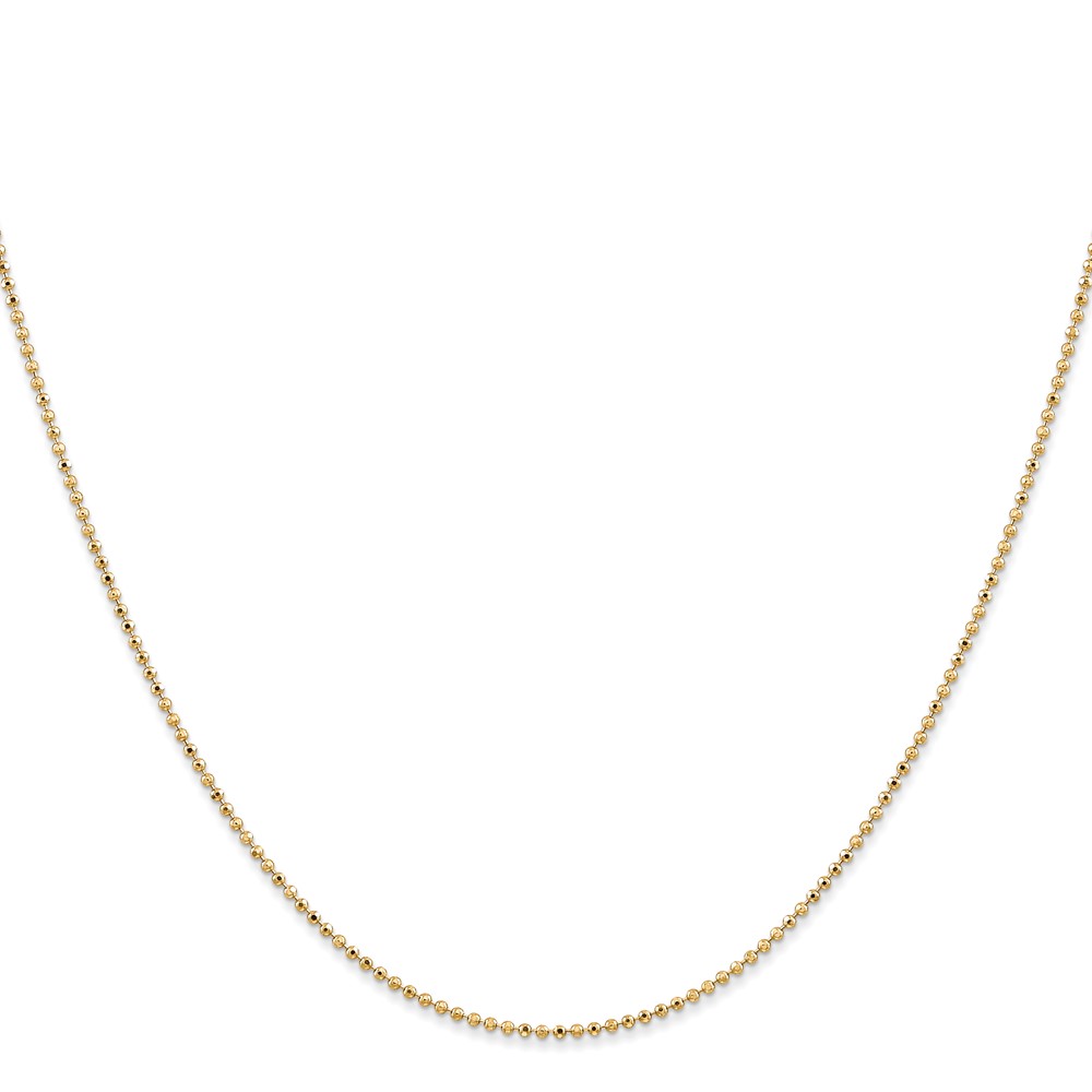 14K 18 inch 1.2mm Diamond-cut Beaded with Lobter Clasp Pendant Chain (PEN247-18)