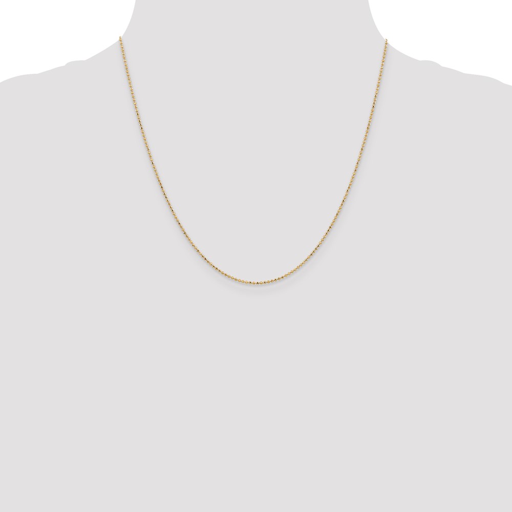 14K 20 inch 1.2mm Diamond-cut Beaded with Lobter Clasp Pendant Chain (PEN247-20)