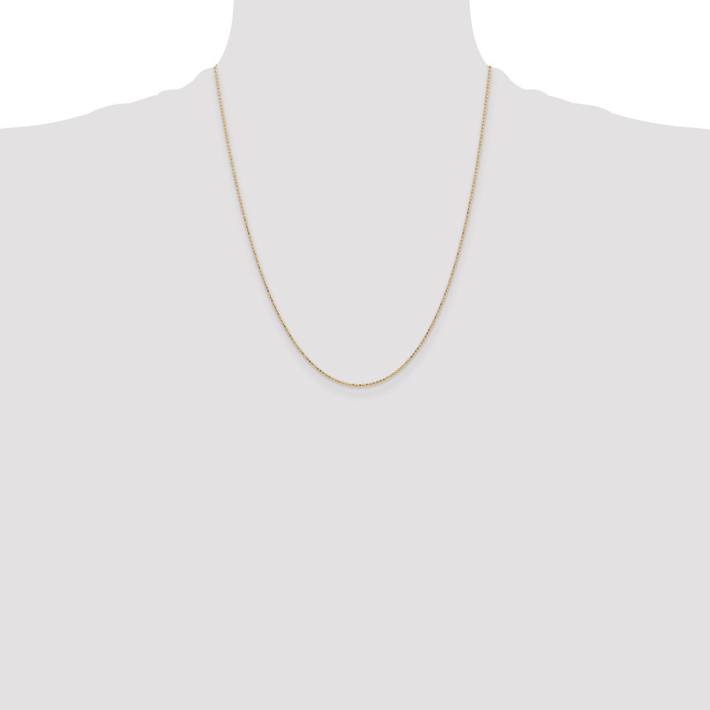 14k 1.2mm D/C Beaded Pendant Chain (PEN247-22)