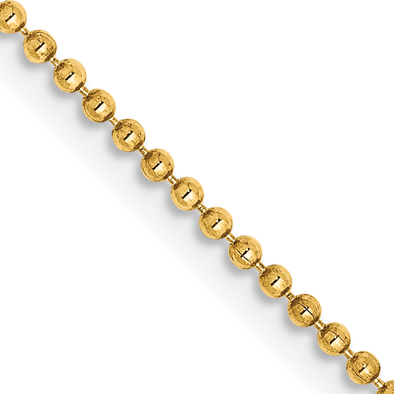 14k 1.2mm D/C Beaded Pendant Chain (PEN247-22)