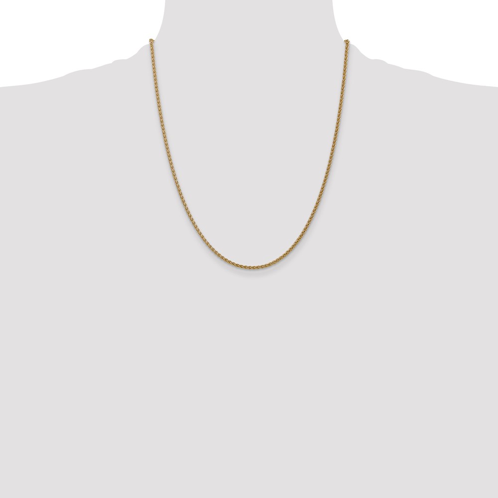 14K 22 inch 1.05mm Spiga with Spring Ring Clasp Chain (PEN259-22)