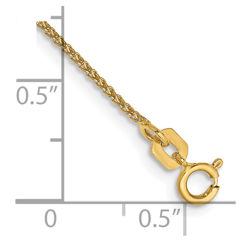 14K 8 inch 1.05mm Spiga with Spring Ring Clasp Bracelet