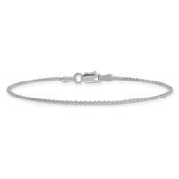 14K White Gold 1.2mm Parisian Wheat Bracelet with Lobster Clasp, 7" view 3