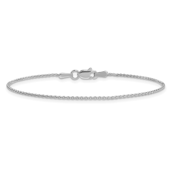 14K White Gold 1.2mm Parisian Wheat with Lobster Clasp Chain (per inch)
