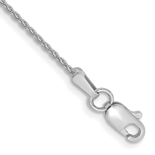 14K White Gold 10 inch 1.2mm Parisian Wheat with Lobster Clasp Anklet