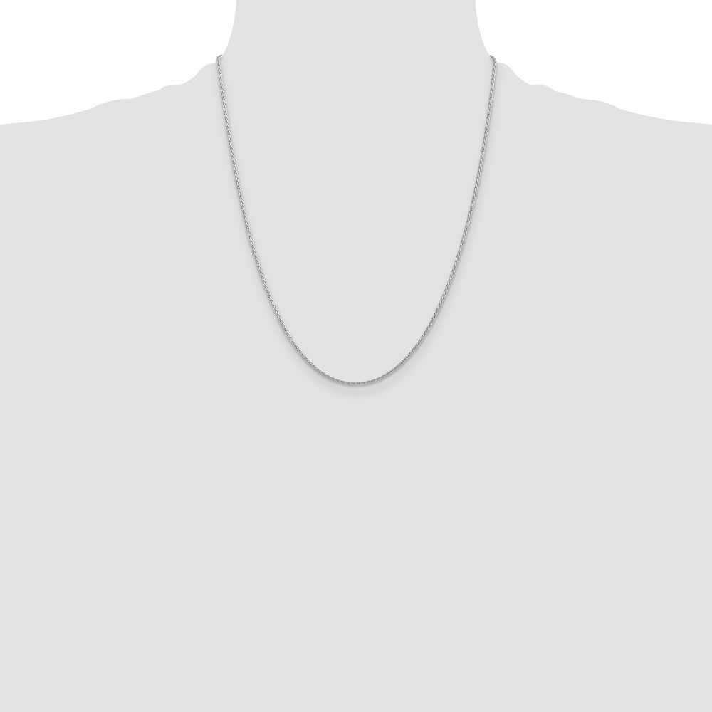 14K White Gold 22 inch 1.5mm Parisian Wheat with Lobster Clasp Chain (PEN262-22)