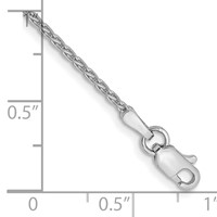 14K White Gold 1.5mm Parisian Wheat Anklet with Lobster Clasp, 9" view 2