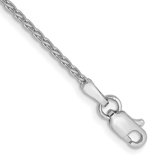 14K White Gold 1.5mm Parisian Wheat with Lobster Clasp Chain (per inch)