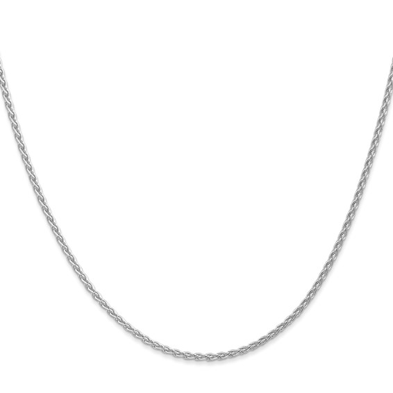 14K White Gold 1.75mm Parisian Wheat with Lobster Clasp Chain (per inch)