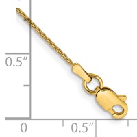 14K 1mm Yellow Gold Parisian Wheat Bracelet with Lobster Clasp, 6" view 2