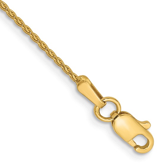 14k 1.2mm Parisian Wheat with Lobster Clasp Chain (per inch)