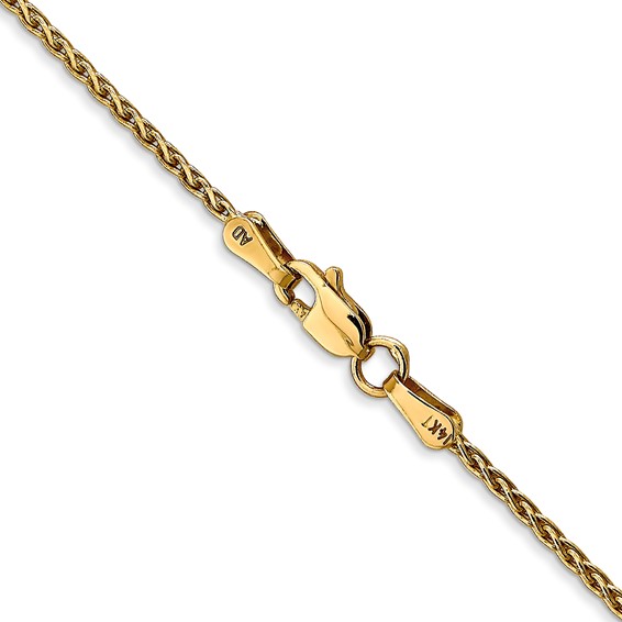 14k 1.5mm Parisian Wheat with Lobster Clasp Chain (per inch)