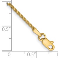 14K 1.5mm Yellow Gold Parisian Wheat Chain with Lobster Clasp, 6" view 2