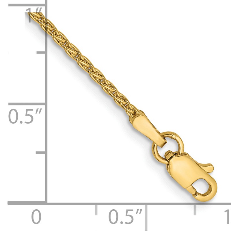 14k 7 inch 1.5mm Parisian Wheat with Lobster Clasp Bracelet