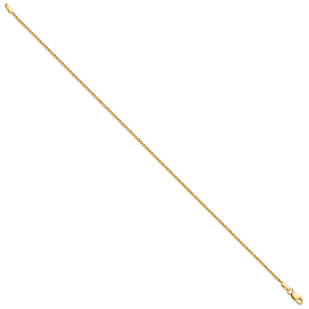 14k 9 inch 1.5mm Parisian Wheat with Lobster Clasp Anklet (PEN266-9)