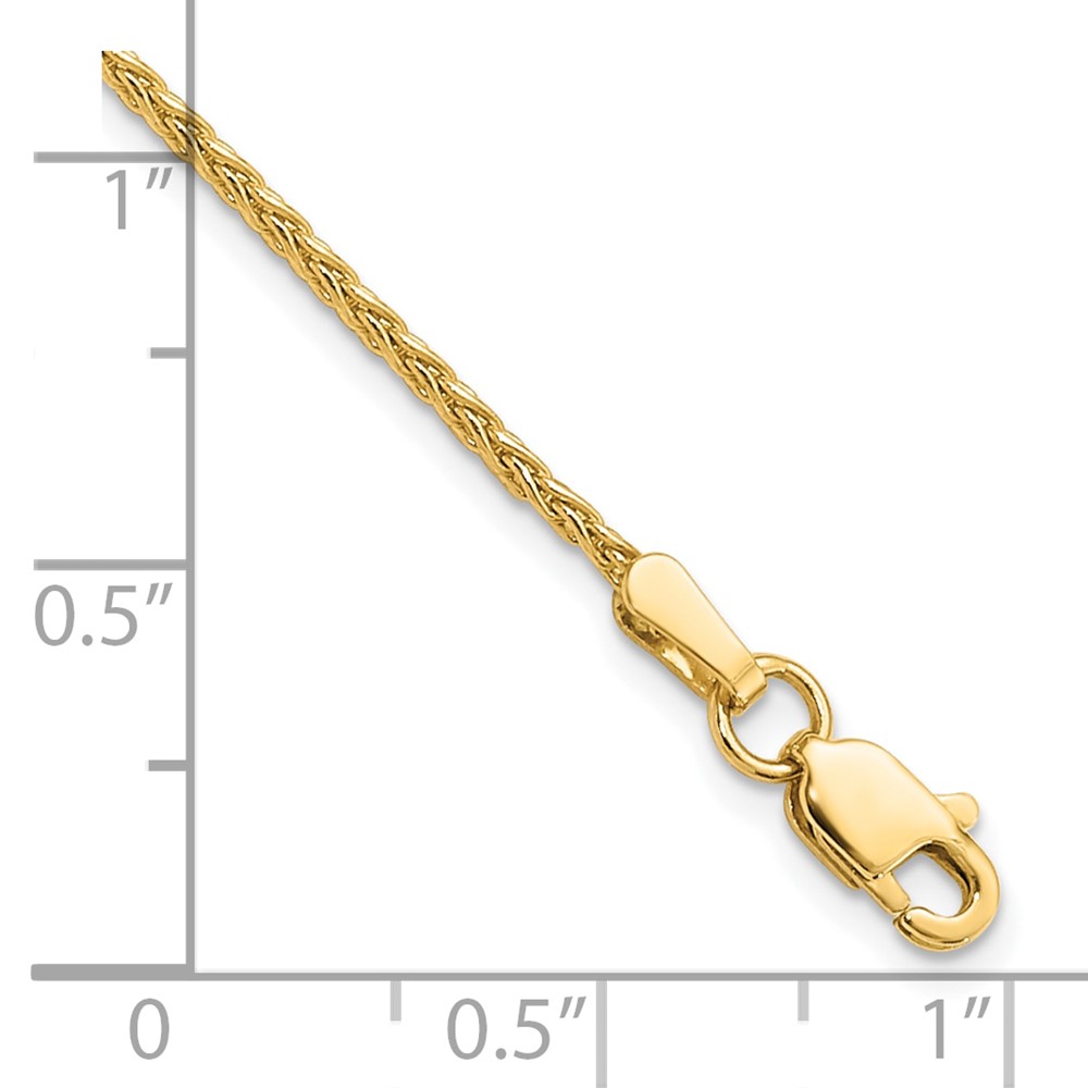 14k 9 inch 1.5mm Parisian Wheat with Lobster Clasp Anklet (PEN266-9)