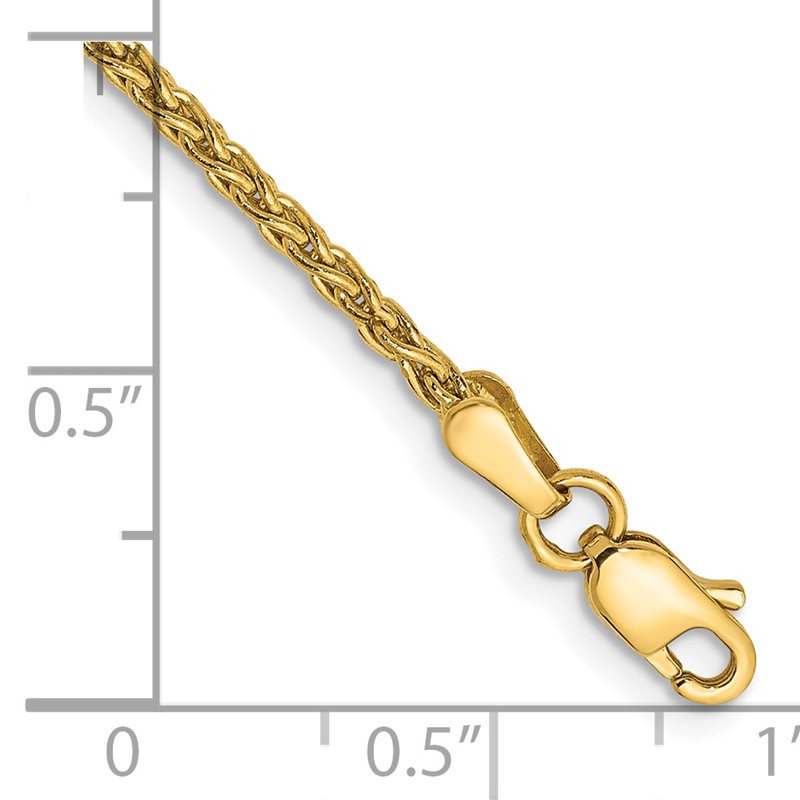 14k 8 inch 1.75mm Parisian Wheat with Lobster Clasp Bracelet