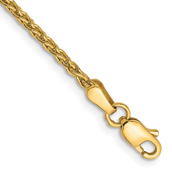 14k 1.75mm Parisian Wheat with Lobster Clasp Chain (per inch)
