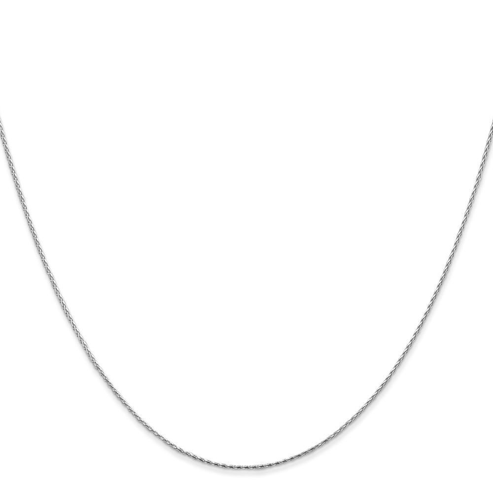 14K White Gold 30 inch .8mm Diamond-cut Parisian Wheat with Lobster Clasp Chain (PEN268-30)