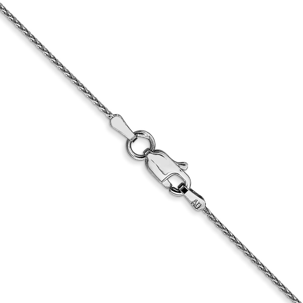 14K White Gold 30 inch .8mm Diamond-cut Parisian Wheat with Lobster Clasp Chain (PEN268-30)
