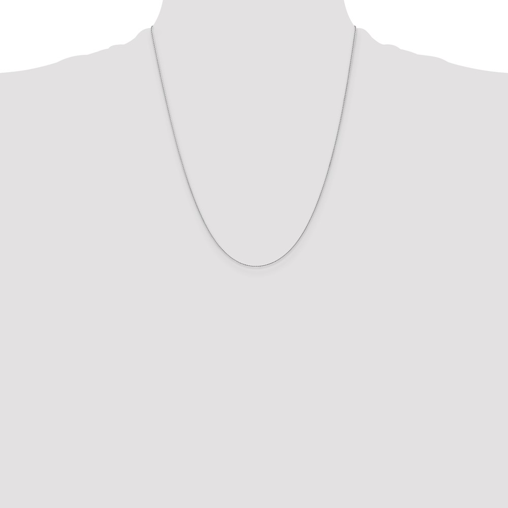 14K White Gold 22 inch .8mm Diamond-cut Parisian Wheat with Lobster Clasp Chain (PEN268-22)
