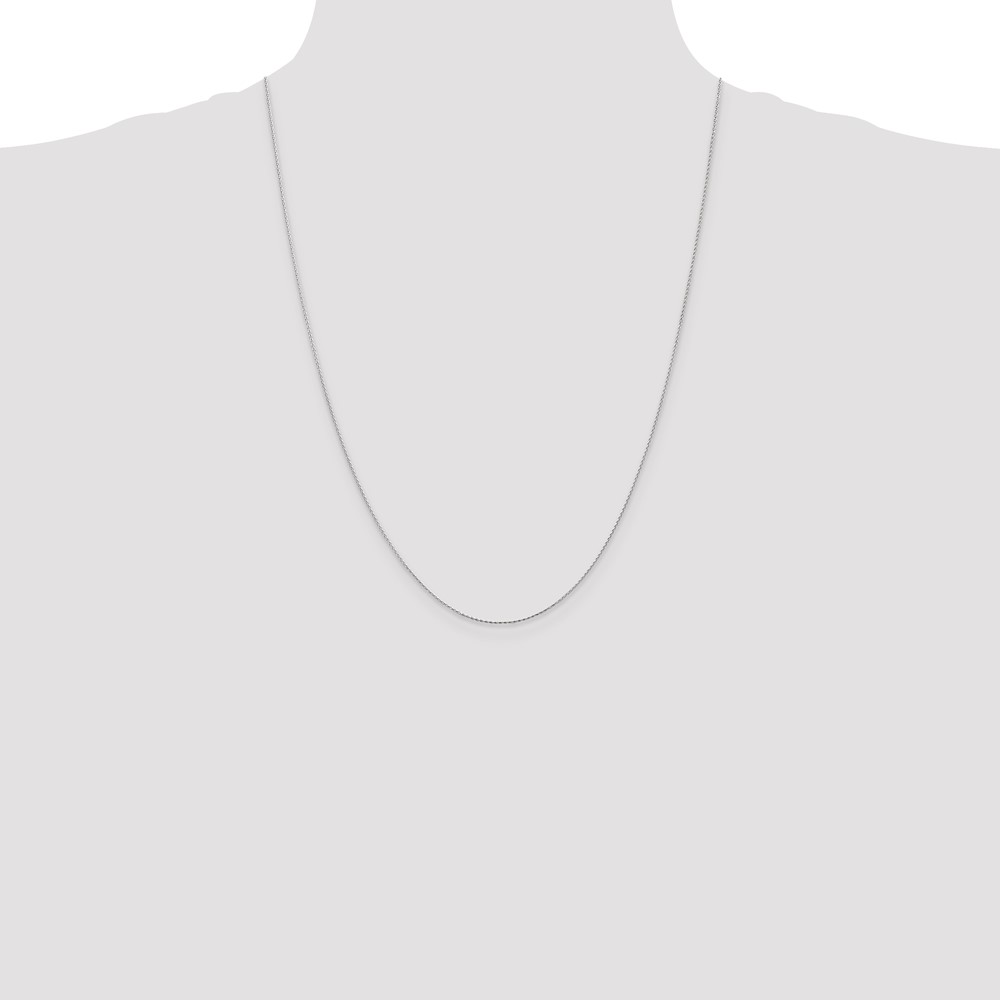 14K White Gold 24 inch .8mm Diamond-cut Parisian Wheat with Lobster Clasp Chain (PEN268-24)