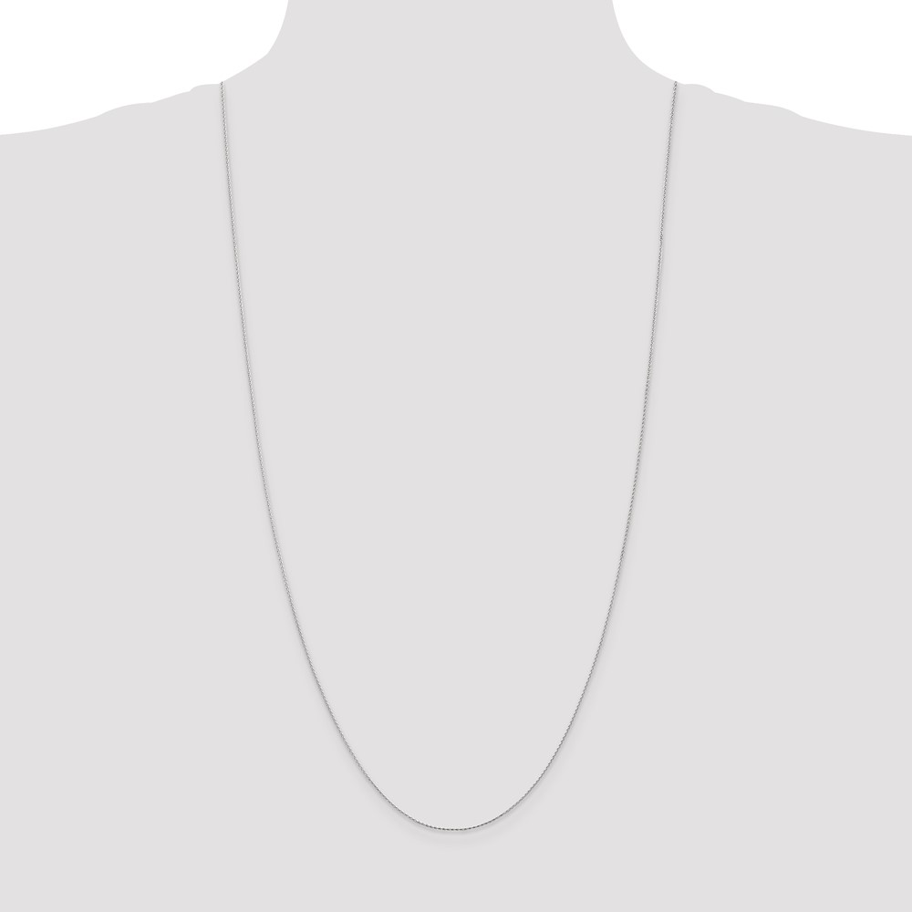 14K White Gold 30 inch .8mm Diamond-cut Parisian Wheat with Lobster Clasp Chain (PEN268-30)