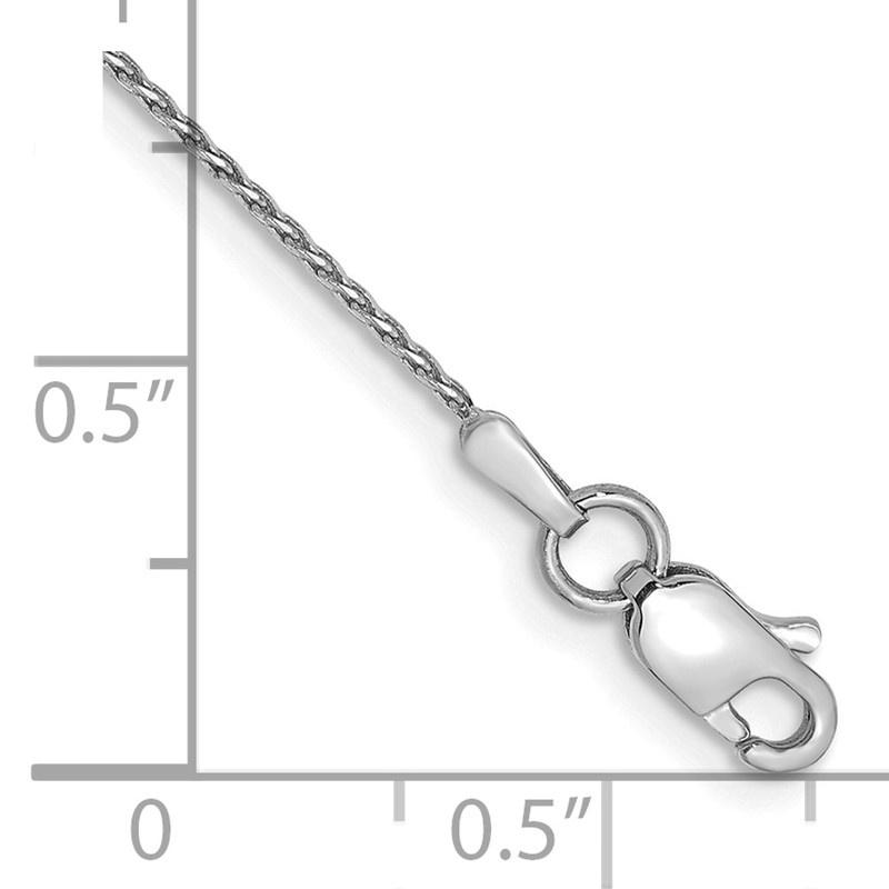 14K White Gold 7 inch .8mm Diamond-cut Parisian Wheat with Lobster Clasp Bracelet