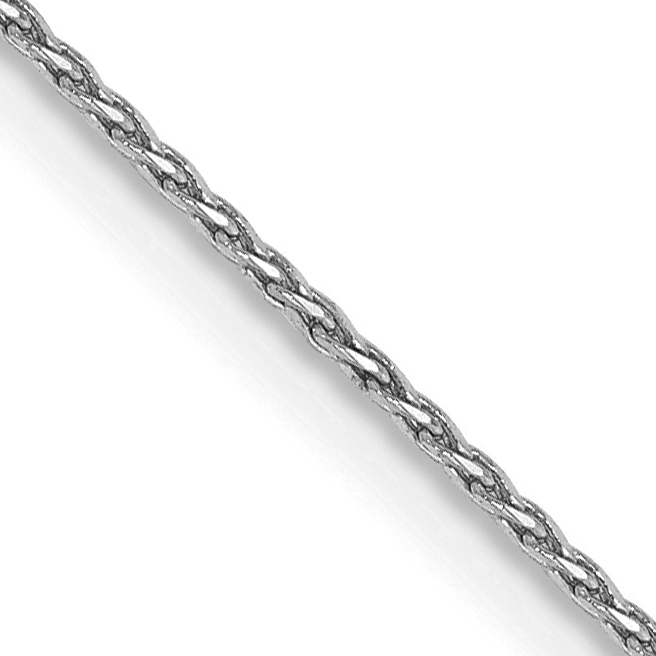 14K White Gold 30 inch .8mm Diamond-cut Parisian Wheat with Lobster Clasp Chain (PEN268-30)
