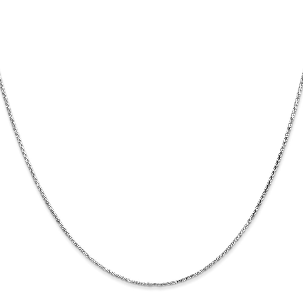 14K White Gold 30 inch 1mm Diamond-cut Parisian Wheat with Lobster Clasp Chain (PEN269-30)