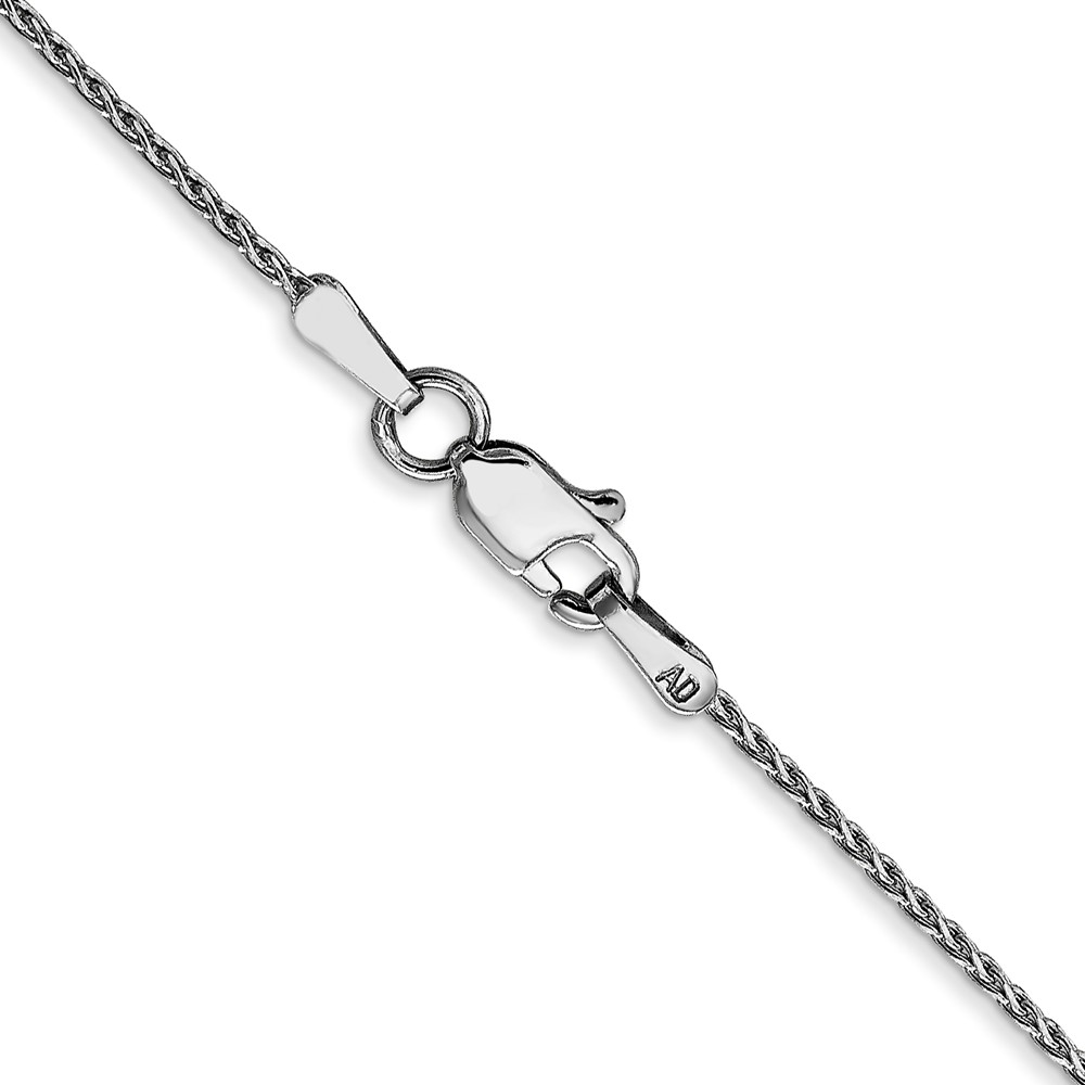 14K White Gold 30 inch 1mm Diamond-cut Parisian Wheat with Lobster Clasp Chain (PEN269-30)