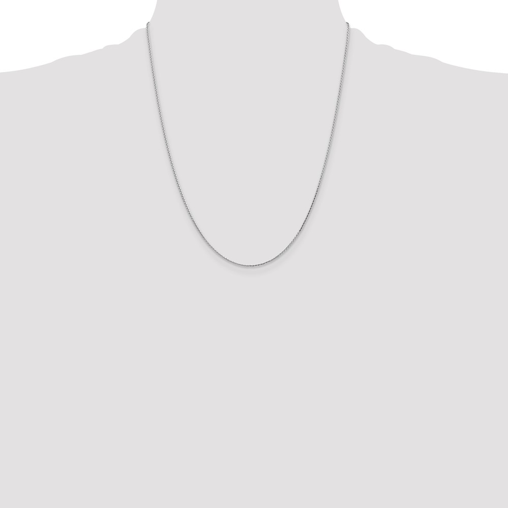 14K White Gold 22 inch 1mm Diamond-cut Parisian Wheat with Lobster Clasp Chain (PEN269-22)