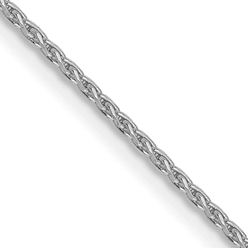 14K White Gold 30 inch 1mm Diamond-cut Parisian Wheat with Lobster Clasp Chain (PEN269-30)