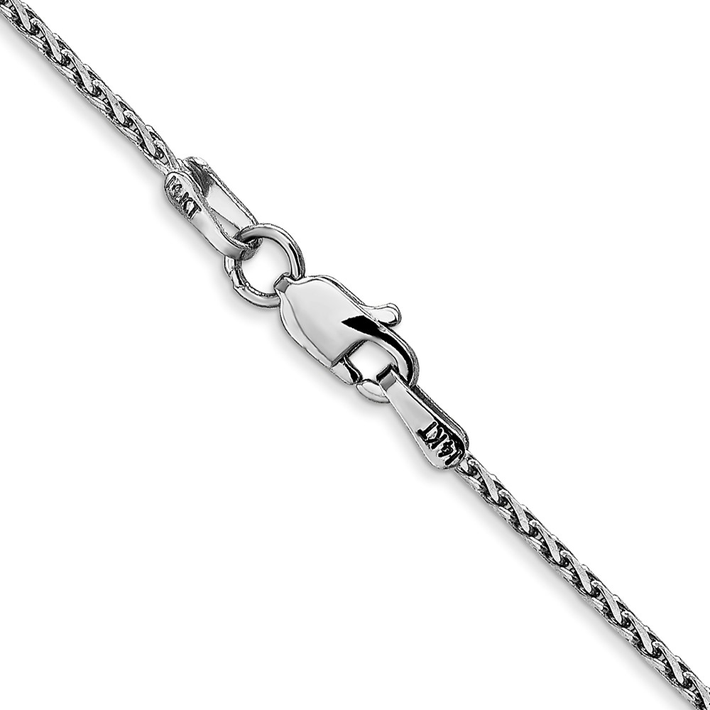 14K White Gold 16 inch 1.5mm Diamond-cut Parisian Wheat with Lobster Clasp Chain (PEN270-16)