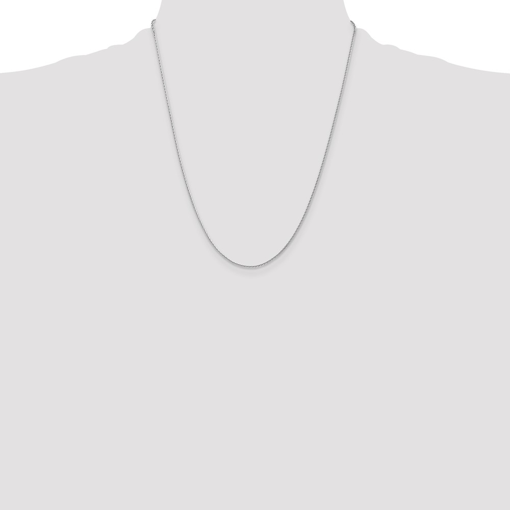 14K White Gold 22 inch 1.5mm Diamond-cut Parisian Wheat with Lobster Clasp Chain (PEN270-22)