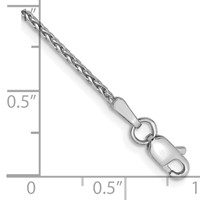 14K White Gold 1.5mm Diamond-cut Parisian Wheat Anklet with Lobster Clasp, 9" view 2