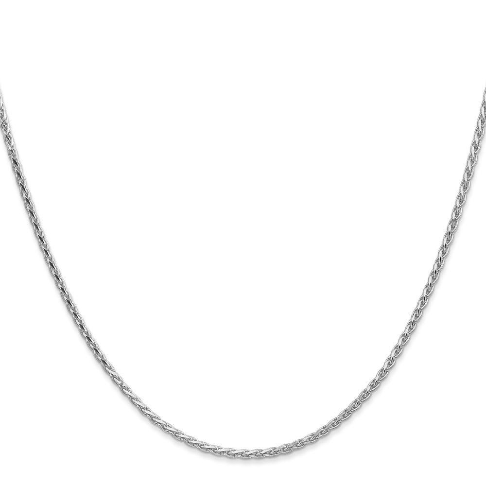 14K White Gold 30 inch 1.6mm Diamond-cut Parisian Wheat with Lobster Clasp Chain (PEN271-30)